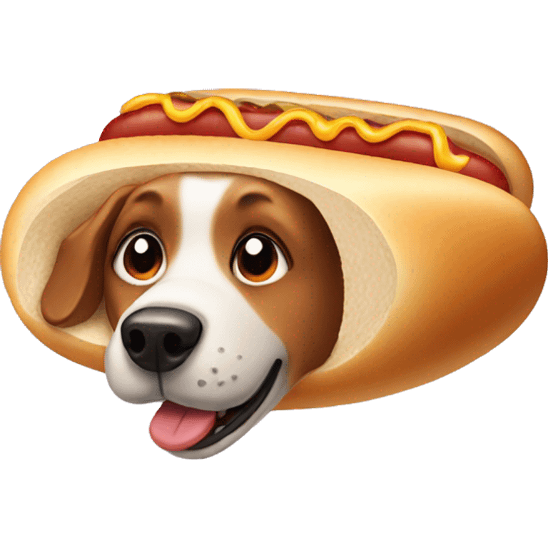 Dog in a hotdog emoji