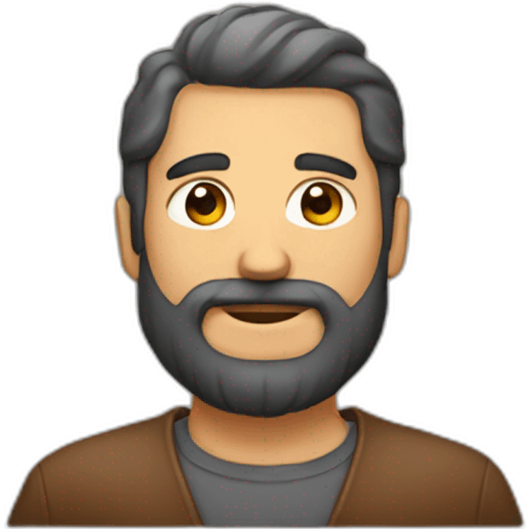 Tipo calvo con barba larga emoji