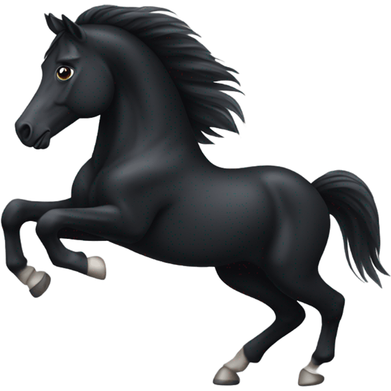 Dancing black horse emoji