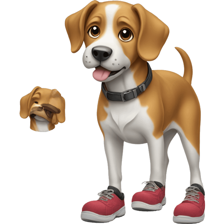 Dog with shoes on  emoji