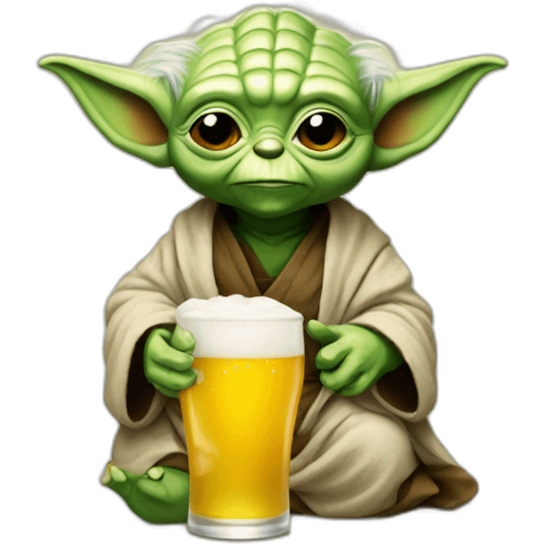 Yoda drink beer emoji