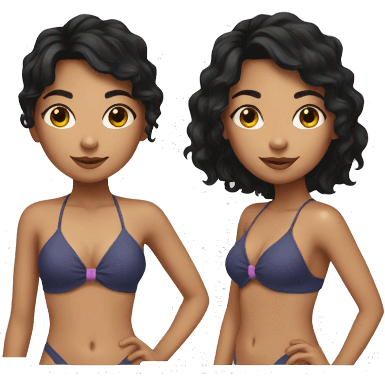 black haired girl in a swimsuit emoji