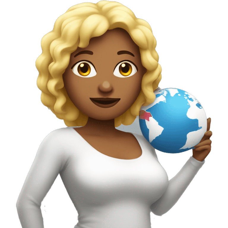 woman with a huge round body shaped like a globe  emoji