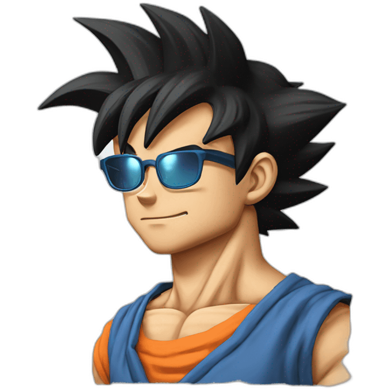 Son goku avec des lunettes emoji