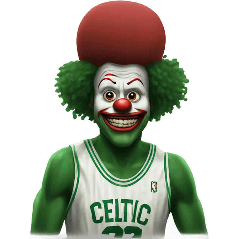 Boston Celtic in a clown face emoji