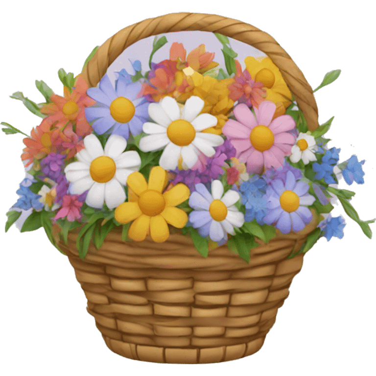 basket filled with flowers emoji