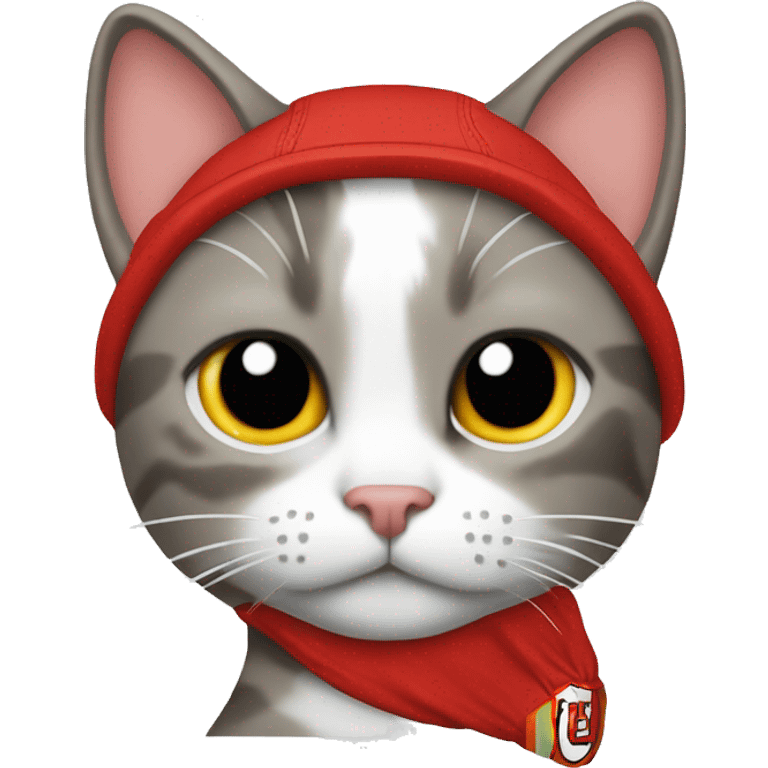 Cat witk Kansas city Chiefs cap emoji