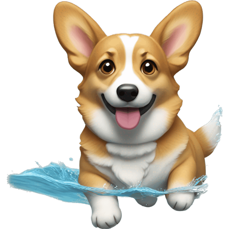 Carmel corgi Swimming  emoji