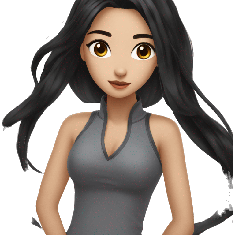 Beautiful girl,Black hair,long hair,Black eyes,Chinese emoji