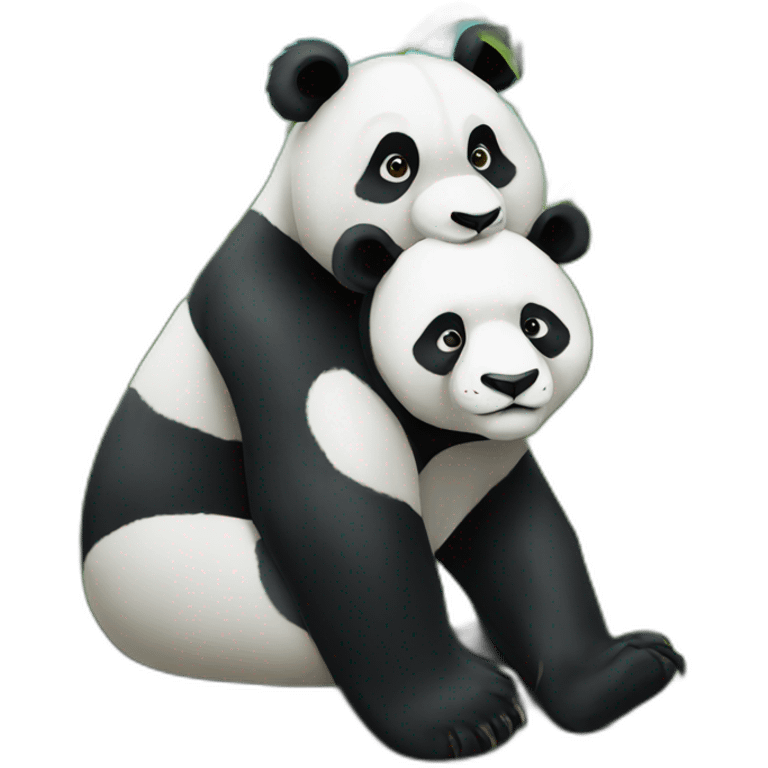 Panda avec lion emoji