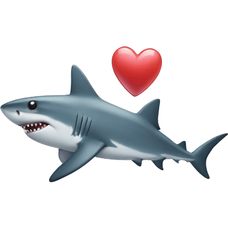 Shark with a heart emoji