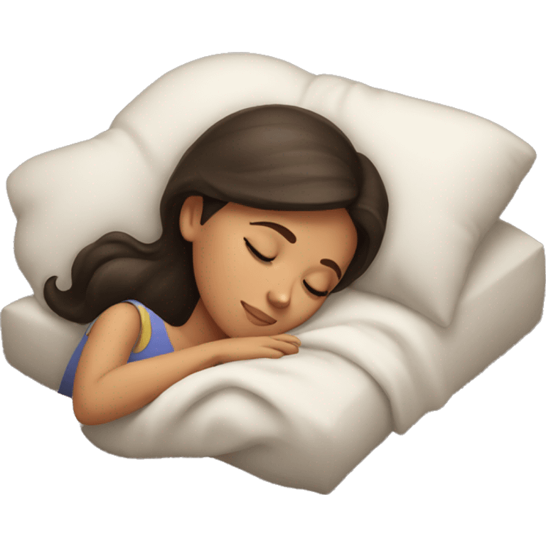 Brunette girl sleeping emoji