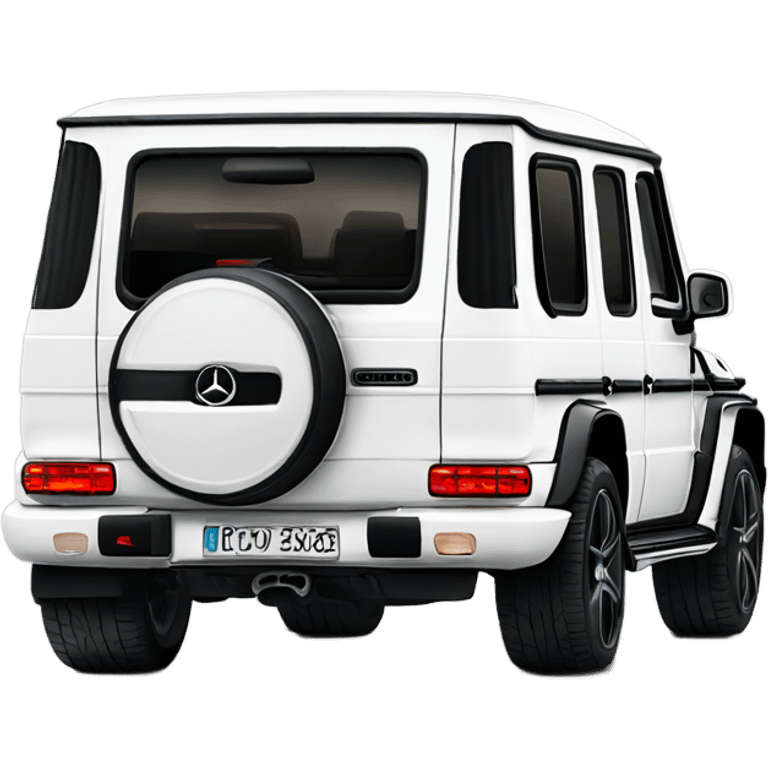 White Mercedes gwagon back emoji