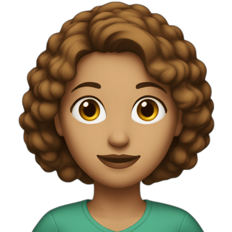 Shabnam with short brown hair emoji