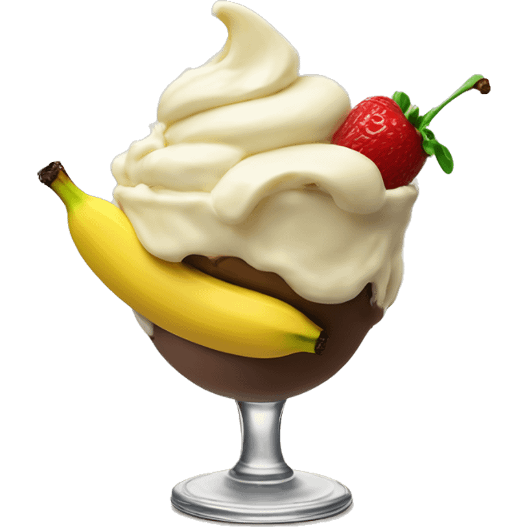 banana split sundae  emoji