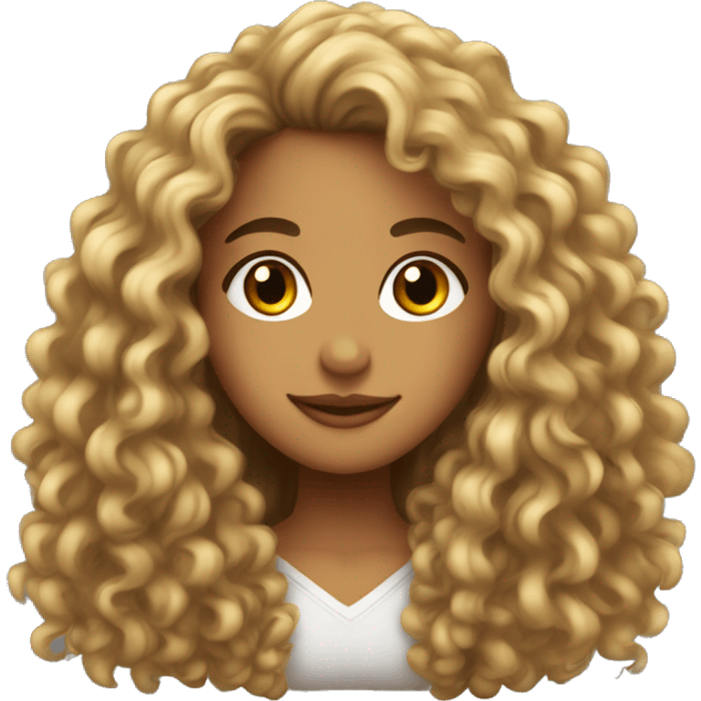 Brazilian young pretty women with a long curly hair  emoji