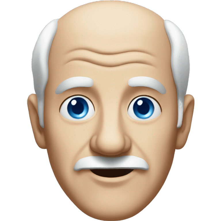 Not bald old man with blue eyes portrait emoji