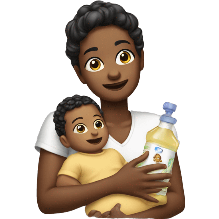 P didy holding a baby oil emoji