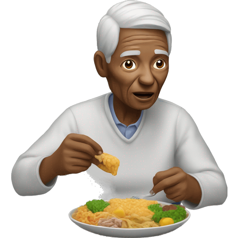 elder person eating food emoji