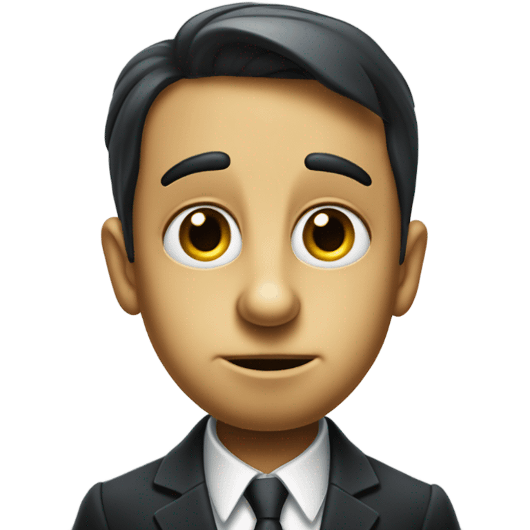 Pinocchio in a suit after lying emoji