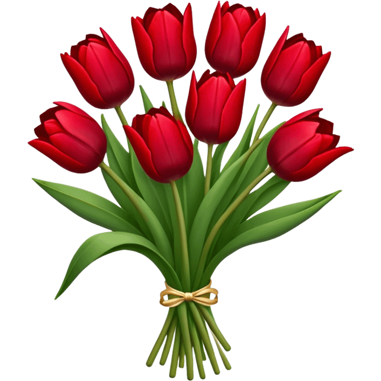 Dark red tulip bouquet  emoji