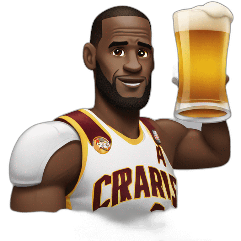 LeBron James drinking a beer emoji