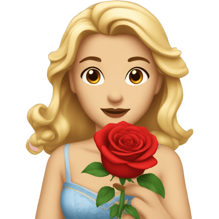 Belle with red rose emoji