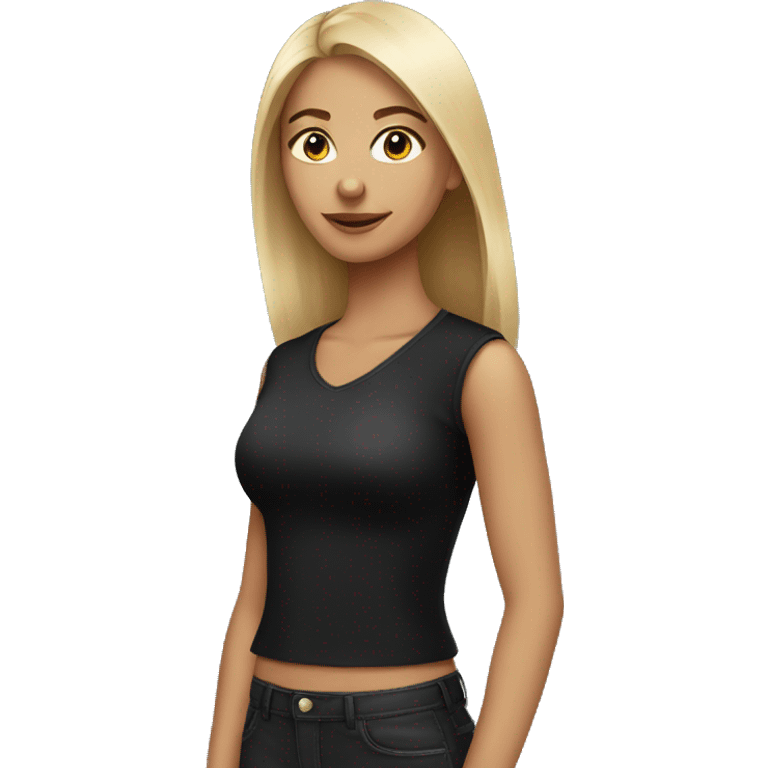 girl in black shirt emoji