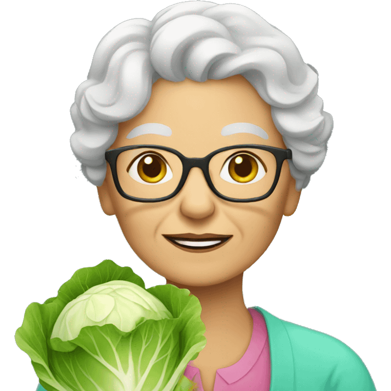 Granny with cabbage emoji