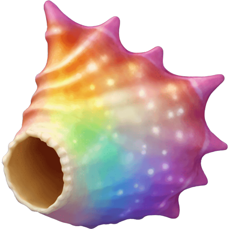 Sparkling rainbow conch emoji