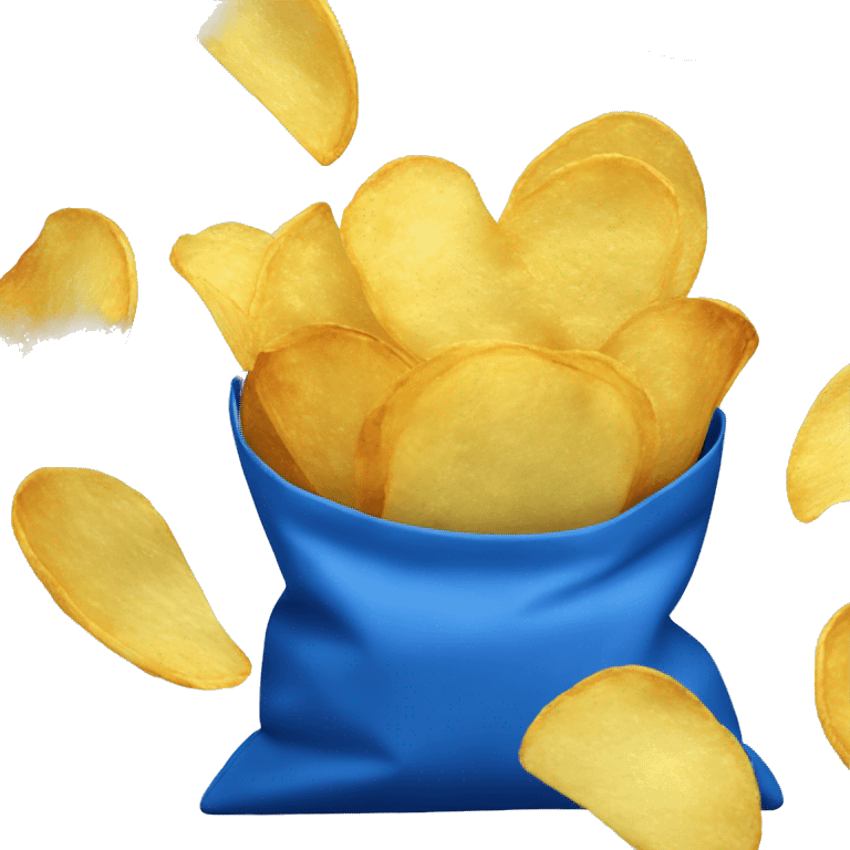 a blue bag of potato chips emoji