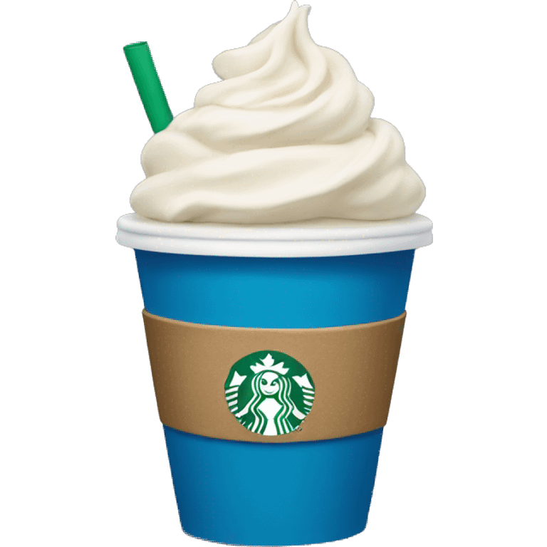 Starbucks blue cup with cream emoji