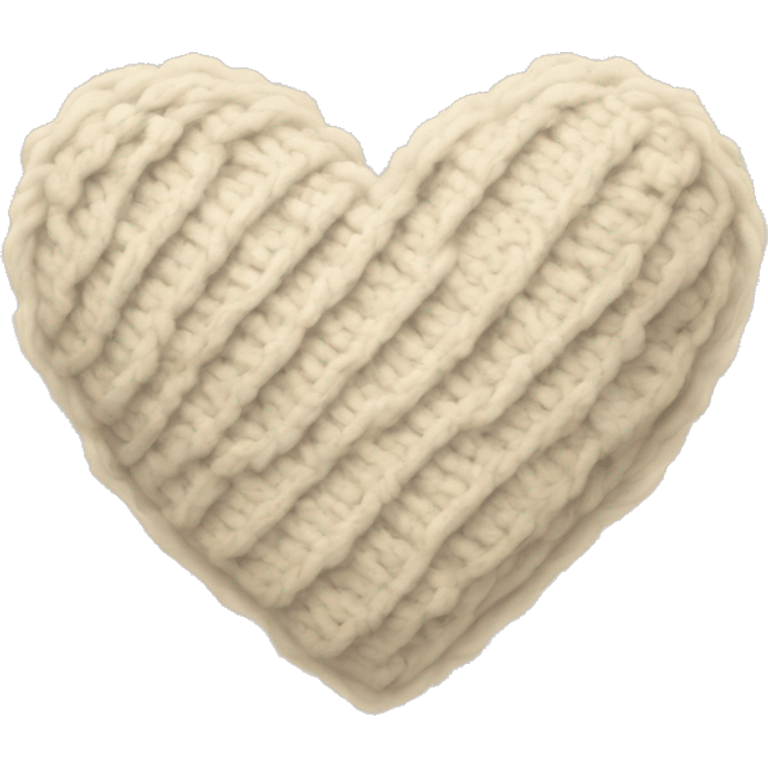 Heart with sweater material in cream color emoji