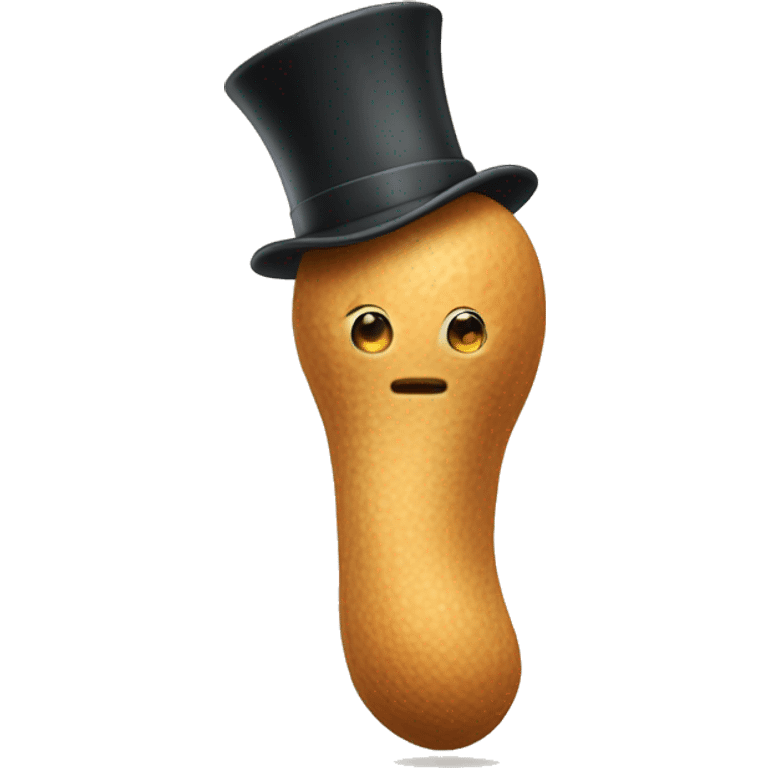 peanut with legs and tophat emoji