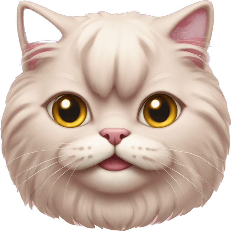 Pink persian cat smile emoji