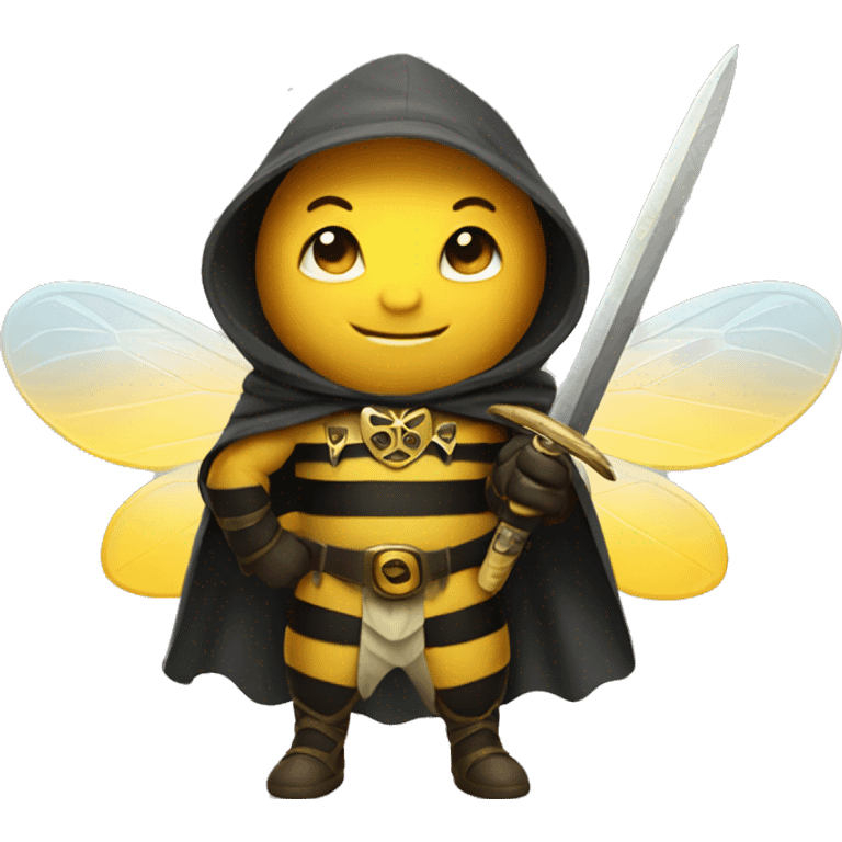 Bee with cloak and sword emoji