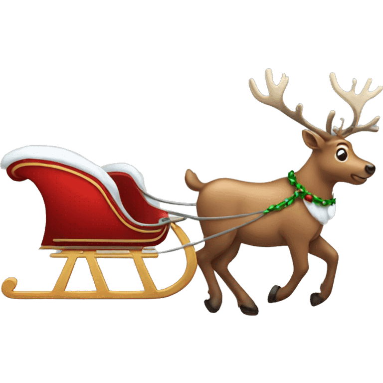 Reindeer pulling a sleigh emoji