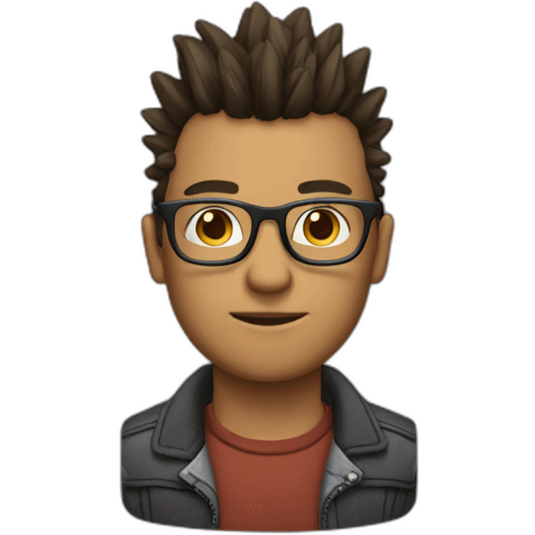 guy with glasses and mohawk emoji