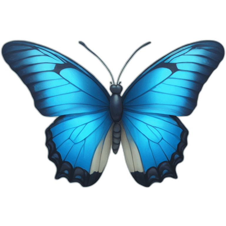 mid-blue butterfly breaking out of crysalis emoji