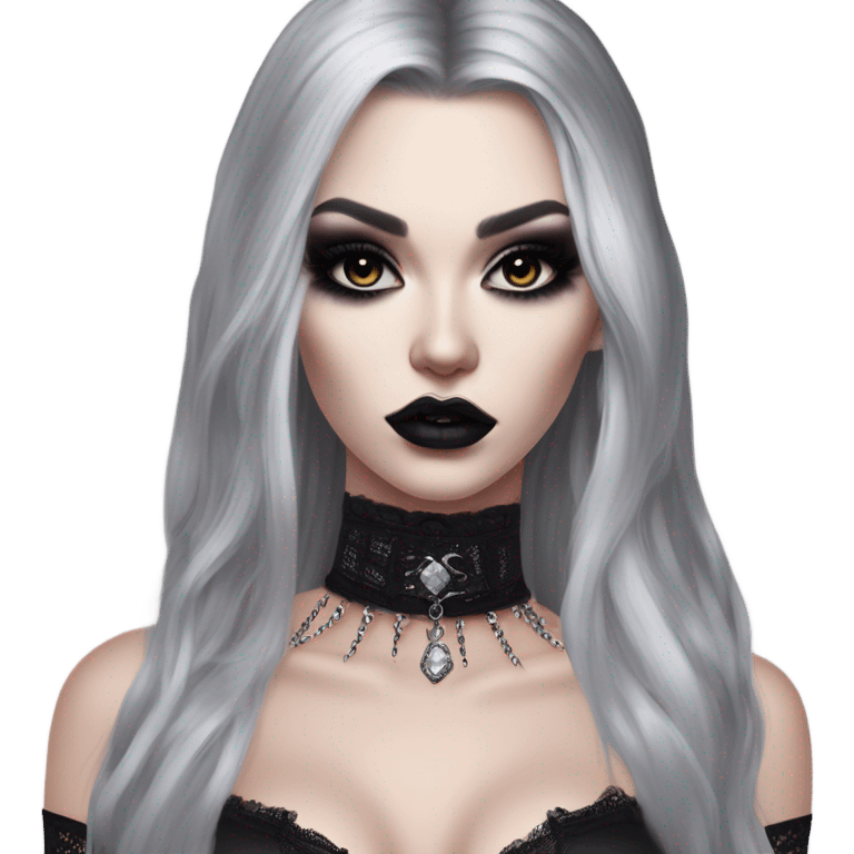 Hyper Realistic Goth victoria secret model emoji