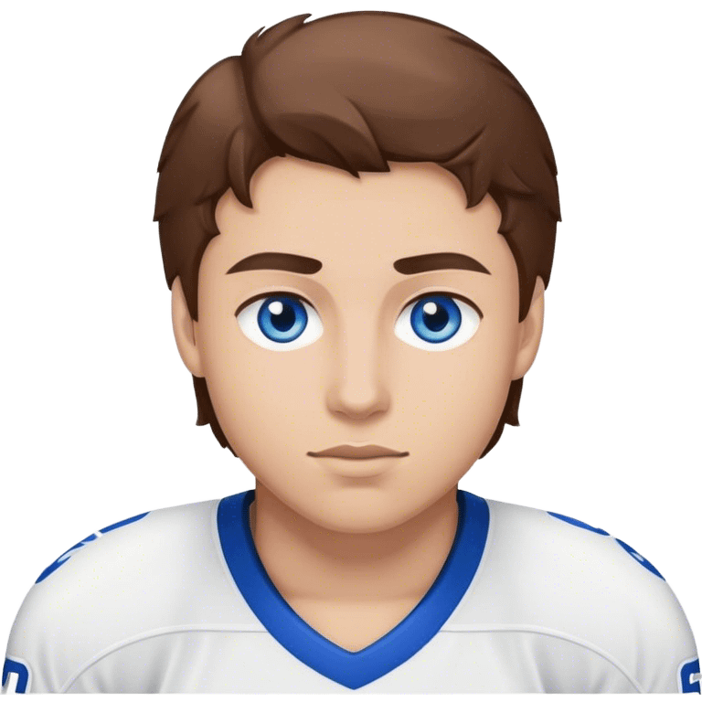 hockey player with blue eyes brown hair emoji