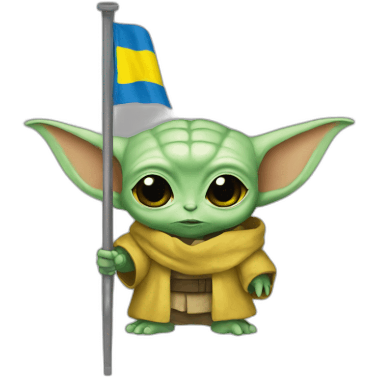 baby yoda  Ukraine flag emoji