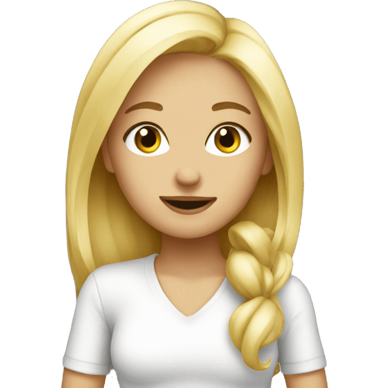 Flirting blonde girl emoji