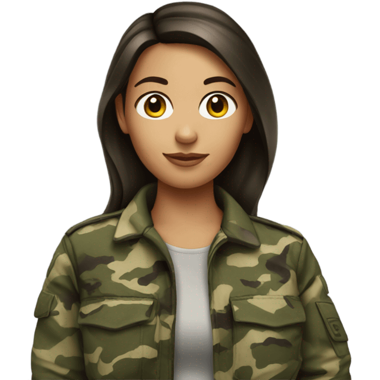 Brunette girl in camo emoji