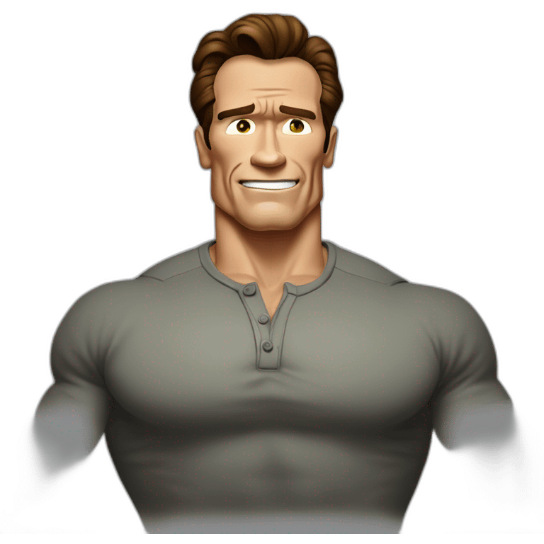 arnold schwarzenegger cartoon wearing henley emoji