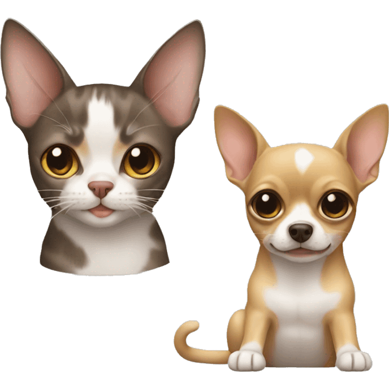 cat and Chihuahua emoji