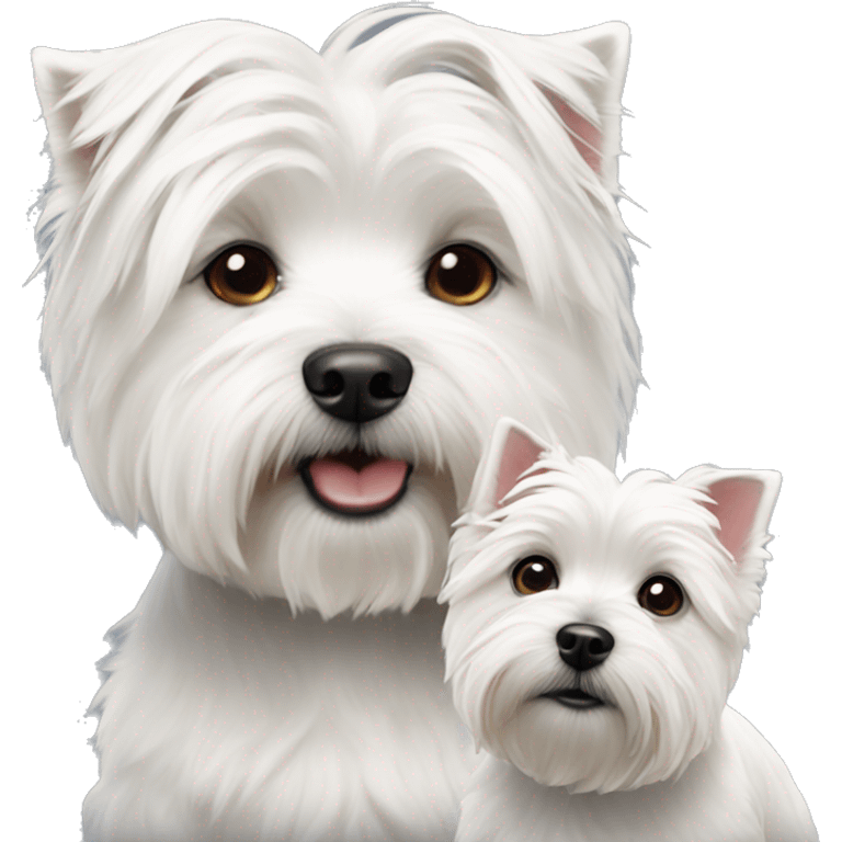 West highland white terrier couple boy and girls (dogs) emoji