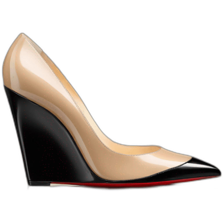 One WEDGE heel LOUBOUTIN black leather PATENT emoji