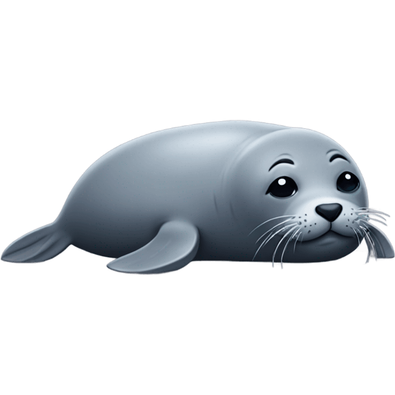 very tired seal lying down emoji