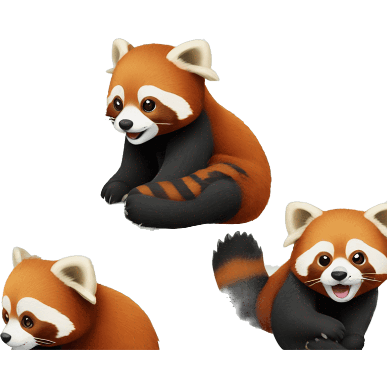 Red panda eating bamboo  emoji